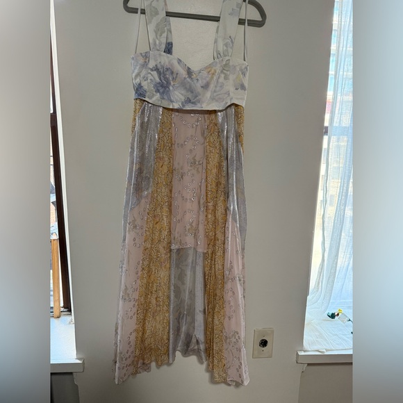 Rebecca Taylor Daffodil Sleeveless Shimmer Maxi Dress - Size 8 - Picture 6 of 10